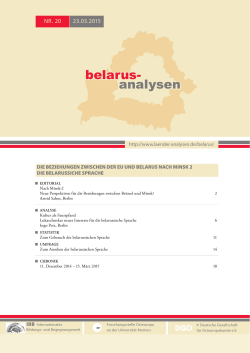 Belarus-Analysen Nr. 20 (23.03.2015) - Länder