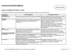 Harze und Additive f&uuml;r F + L