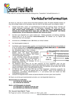 Vor dem Verkauf - Second Hand Markt Tummelkiste