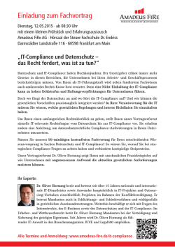 IT-Compliance und Datenschutz &ndash;das Recht fordert