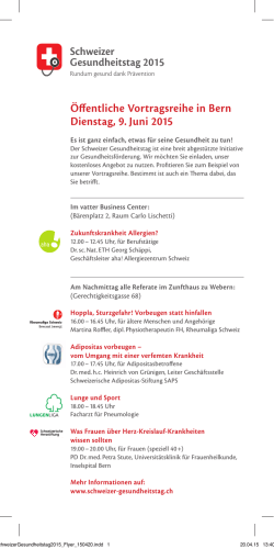 Programm Schweizer Gesundheitstag 2015