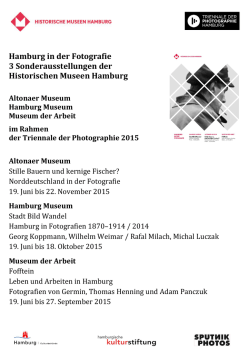 Hamburg in der Fotografie 3 Sonderausstellungen der Historischen