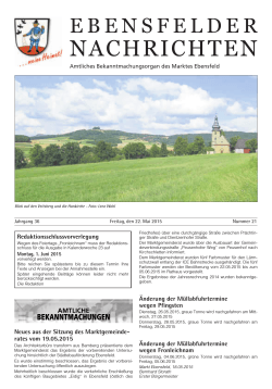 Ebensfelder Nachrichten vom 22.05.2015 KW 21