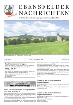 Ebensfelder Nachrichten vom 22.05.2015 KW 21