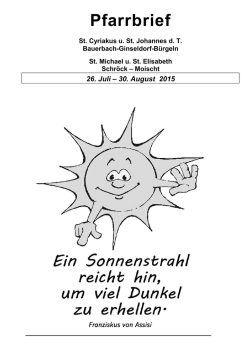 Pfarrbrief - Pastoralverbund St. Bonifatius, Am&ouml;neburg