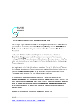 BUNDESJUGENDBALLETT Newsletter Mai 2015