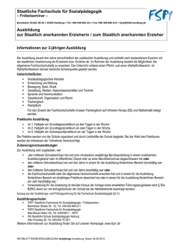 Infoblatt Erzieherausbildung dreij&auml;hrige Ausbildung