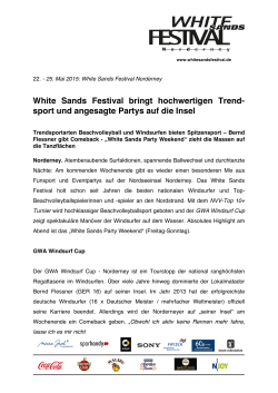 WSF - Pressetext-02-2015 - White Sands Festival Norderney