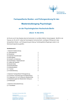 Studienprüfungsordnung - Psychologische Hochschule Berlin