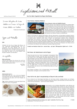 Das freie Gäste-Tagesblatt des Rogner Bad Blumau Unser Partner