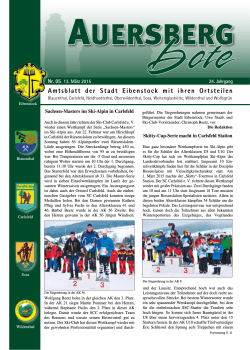 Amtsblatt der Stadt Eibenstock mit ihren Ortsteilen