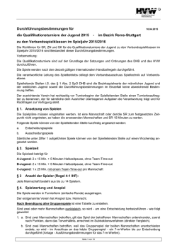Durchf&uuml;hrungsbestimmungen f&uuml;r die Qualifikationsturniere der
