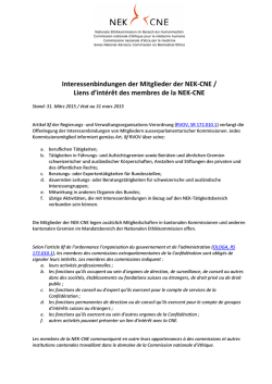 Interessenbindungen NEK-Mitglieder 2015