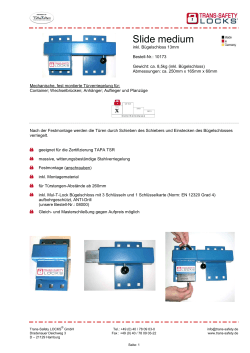 Datenblatt herunterladen - Trans Safety Locks GmbH