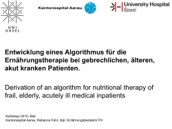 Derivation of an algorithm for nutritional therapy of frail, elderly