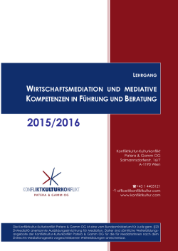 wirtschaftsmediation und mediative kompetenzen in
