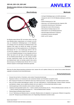 DS1-6V, DS1-12V, DS1-24V Beschreibung Merkmale Vorwort