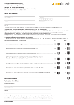 Online-form of proxy (German version)