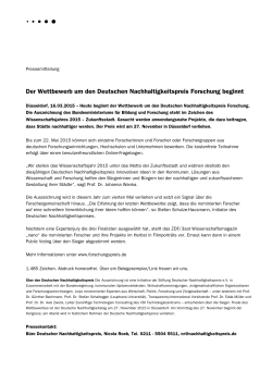 Pressemitteilung - Deutscher Nachhaltigkeitspreis