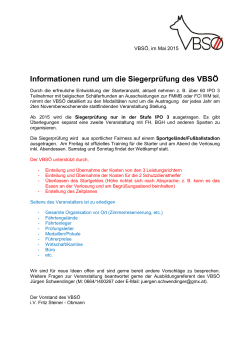 Informationen rund um die Siegerprüfung 2015 des VBSÖ