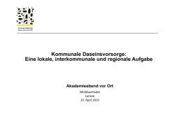 Eine lokale, interkommunale und regionale Aufgabe