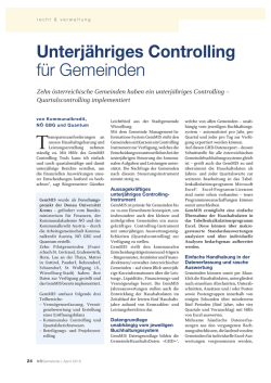 Unterj&auml;hriges Controlling f&uuml;r Gemeinden
