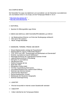 DJU-CAMPUS-NEWS Der Newsletter f&uuml;r junge Journalistinnen und