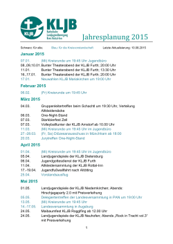 Jahresplanung 2015 mit allen Terminen - KLJB Rottal-Inn