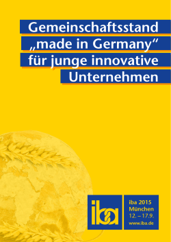 Gemeinschaftsstand „made in Germany“ für junge innovative