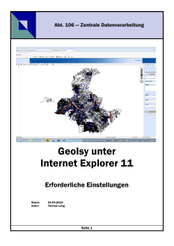 Anleitung zur Verwendung von GeoIsy unter Internet Explorer 11