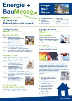 Besucherflyer - Energie- und BauMesse 2015 Lippstadt