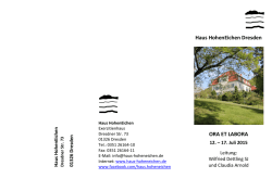 Haus HohenEichen Dresden ORA ET LABORA