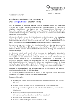 Plattdeutsch-Hochdeutsches Wörterbuch unter www.platt