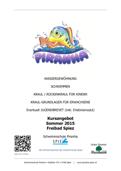 Kursprogramm Sommerkurse - Schwimmschule Piranha Spiez