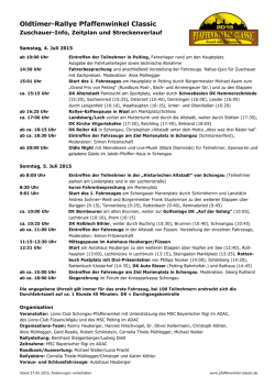 Zuschauer-Info - Pfaffenwinkel Classic 2015