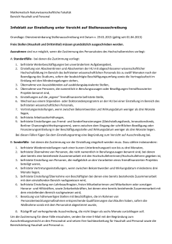 Infoblatt zur Einstellung unter Verzicht aus Ausschreibung