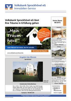 Immo-News 06/2015 - Volksbank Sprockh&ouml;vel eG