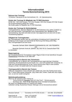 Informationsblatt zum Sommertraining 201[...]