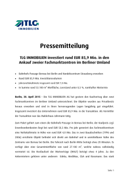 Pressemitteilung - TLG Immobilien GmbH