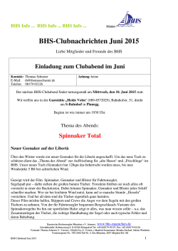 BHS-Clubnachrichten Juni 2015