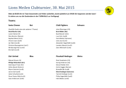 Lions Meilen Clubturnier, 30. Mai 2015