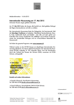 Internationaler Museumstag am 17. Mai 2015