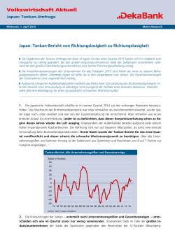 Japan: Tankan-Bericht von Richtungslosigkeit zu