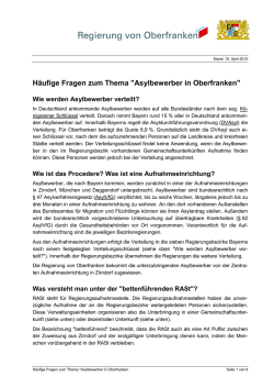 H&auml;ufige Fragen zum Thema Asylbewerber in Oberfranken