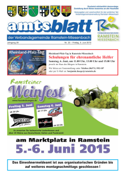 AMTSBLATT Nr. 23 vom 05.06.2015 - Ramstein