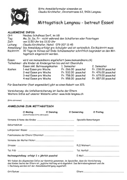 Mittagstisch Lengnau