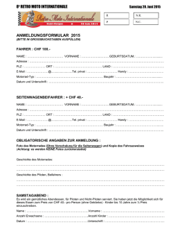 8e RETRO MOTO INTERNATIONALE ANMELDUNGSFORMULAR