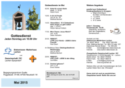 Mai 2015 Gottesdienst - Diakonissen