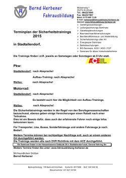 Termine und Terminänderungen - Bernd Herbener Fahrausbildung