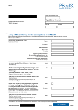 Aufnahme in die Mitversicherung als Ehe-/Lebenspartner